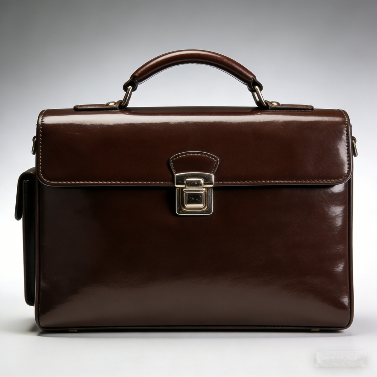 PrestigeGloss Brief: The Polished Mahogany Leather Lawyer Briefcase