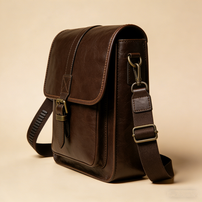 HeritagePace Messenger: The Distressed Espresso Leather Crossbody Messenger Bag