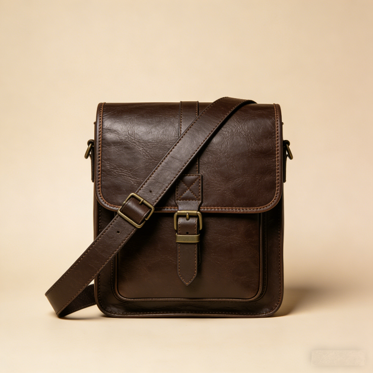 HeritagePace Messenger: The Distressed Espresso Leather Crossbody Messenger Bag
