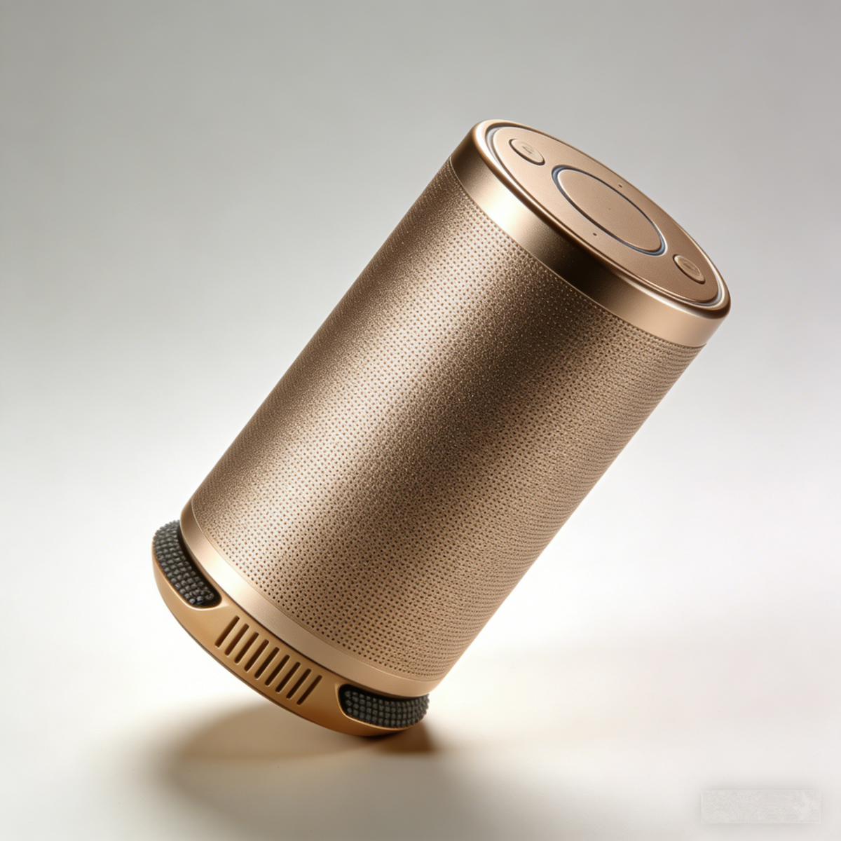 AuraCove Portable Bluetooth Speaker: The Gold Fabric Cylinder Sound Companion