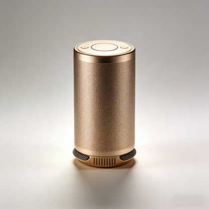 AuraCove Portable Bluetooth Speaker: The Gold Fabric Cylinder Sound Companion