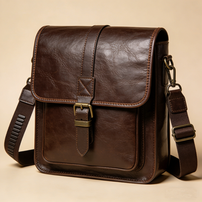 HeritagePace Messenger: The Distressed Espresso Leather Crossbody Messenger Bag